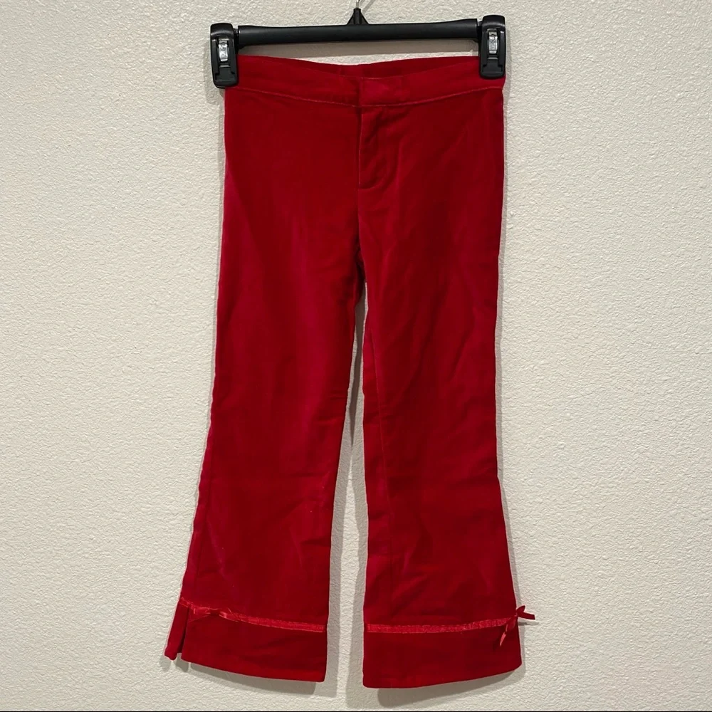 NWOT Kids The Children's Place Girls Red Christmas Holiday Pants Size 7